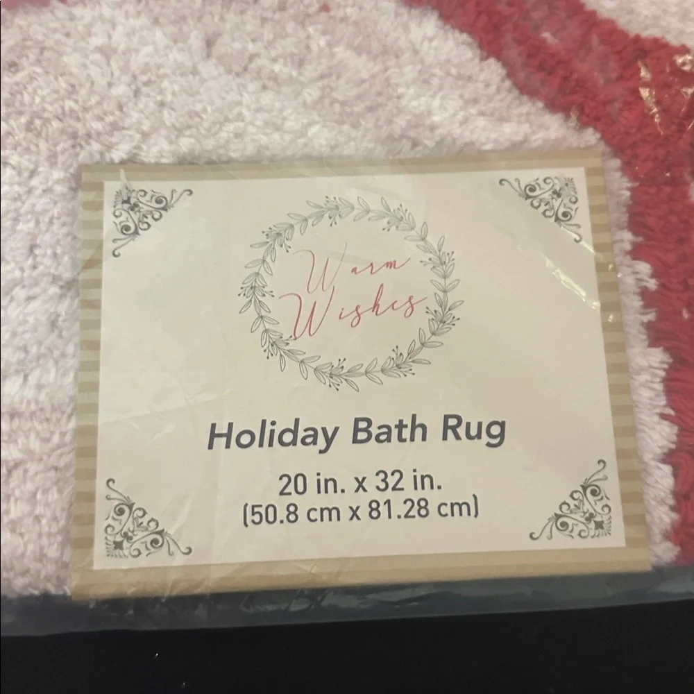 Red and pink bow bath rug 20” x 32”